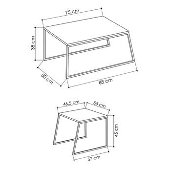 Konferenčný stolík PAL dub/čierna, sada 2 ks 6