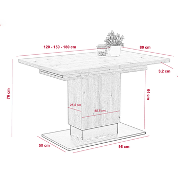 Jedálenská zostava PAL dub artisan/antracitová 16