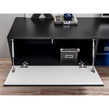 Obývacia stena PALAS II čierna/sivá/čierna vysoký lesk 5