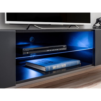 Obývacia stena PALAS II čierna/sivá/čierna vysoký lesk 6