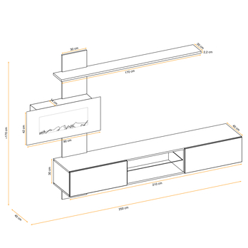 Obývacia stena PALAS II čierna/sivá/čierna vysoký lesk 13