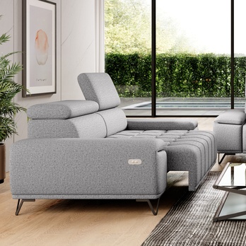 Pohovka PALLADIO 2F sivá, s funkciou 2