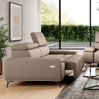 Pohovka PALLADIO 2F svetlohnedá, s funkciou 2