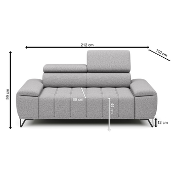 Pohovka PALLADIO 3 sivá, bez funkcie 4