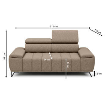 Pohovka PALLADIO 3 svetlohnedá, bez funkcie 5