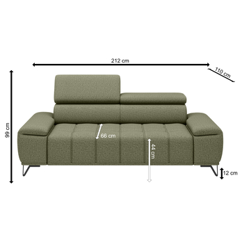 Pohovka PALLADIO 3F tmavozelená, s funkciou 6