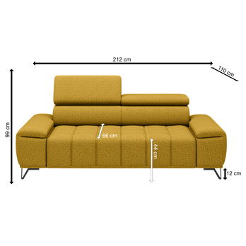 Pohovka PALLADIO 3F žltá, s funkciou 5