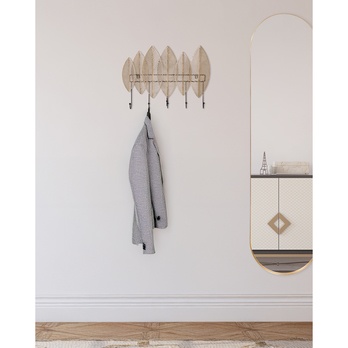 Nástenný vešiak PALMA zlatá 8