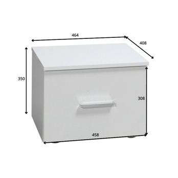 Nočný stolík PANAREA alpská biela, sada 2 ks 3