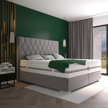 Posteľ boxspring PAOLA sivá 1