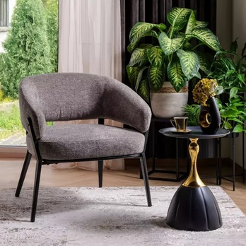 Prístavný stolík PAONO čierna/zlatá 1