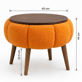 Konferenčný stolík PAPATYA 5 oranžová/orech 3