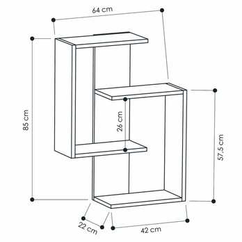 Nástenná polica PARANOID antracitová/dub 4