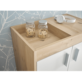 Skrinka na topánky PARID 2 dub artisan/biela 4