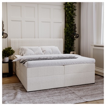 Posteľ s matracom a topperom PARIS perlová, 140x200 cm 1