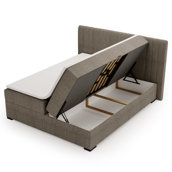 Posteľ s matracom a topperom PARIS taupe, 140x200 cm 2