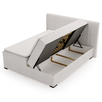 Posteľ s matracom a topperom PARIS perlová, 180x200 cm 2