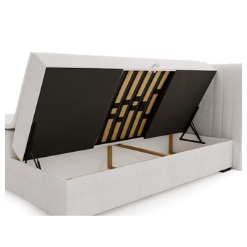 Posteľ s matracom a topperom PARIS perlová, 180x200 cm 3