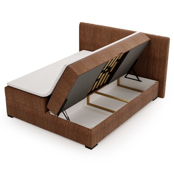 Posteľ s matracom a topperom PARIS medená, 180x200 cm 2