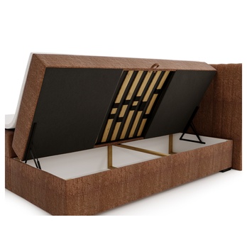 Posteľ s matracom a topperom PARIS medená, 180x200 cm 3