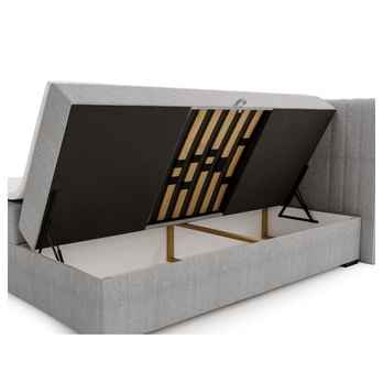 Posteľ s matracom a topperom PARIS sivá, 180x200 cm 3