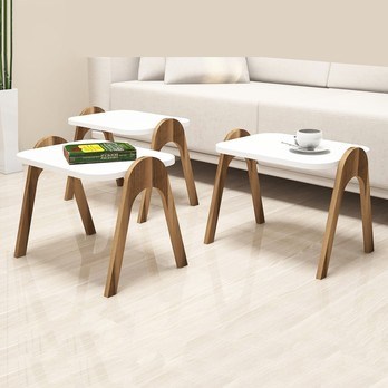 Servírovacie stolíky PARIS orech/biela 1