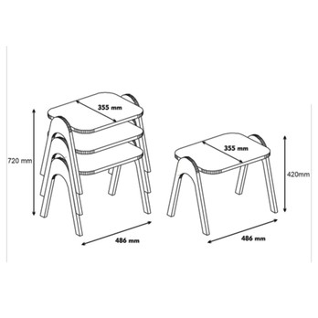 Servírovacie stolíky PARIS orech/biela 2