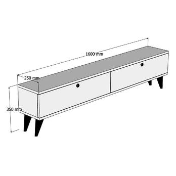 TV komoda PARIS biela/orech 4