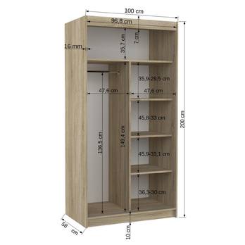 Šatníková skriňa PARISA dub sonoma 3