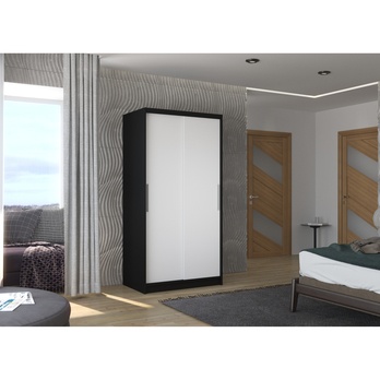 Šatníková skriňa PARISA čierna/biela 1