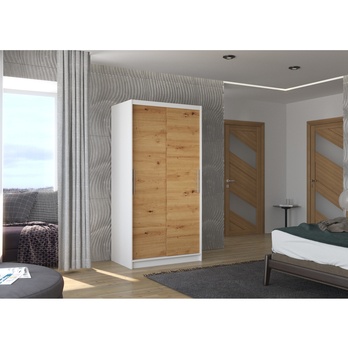 Šatníková skriňa PARISA biela/dub artisan 1