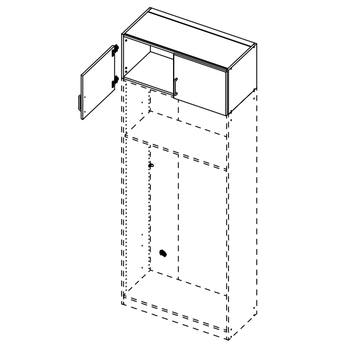 Skriňový nadstavec PARKER 2 biela, hĺbka 41 cm 1