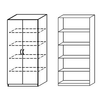Policová skriňa  PARKER IV alpská biela, hĺbka 54 cm 1