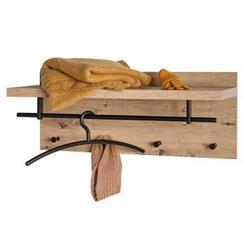 Vešiak na stenu PARMA dub svetlý/čierna 2