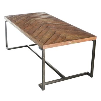 Jedálenský stôl PARQUET prírodná akácia/sivá 3