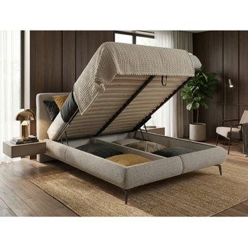 Posteľ s matracom PARROT sivobéžová, 140x200 cm 3