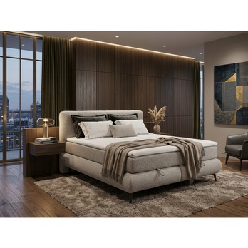 Posteľ s matracom PARROT sivobéžová, 160x200 cm 1