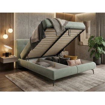 Posteľ s matracom PARROT šalviová, 160x200 cm 3