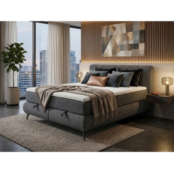 Posteľ s matracom PARROT sivá, 140x200 cm 1