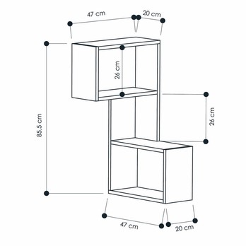 Nástenný regál PART biela 2