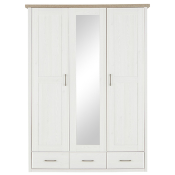 Šatníková skriňa  PARVATI pínia biela/dub truffel, šírka 148 cm 3