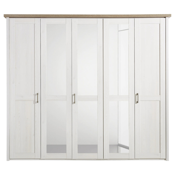 Šatníková skriňa  PARVATI pínia biela/dub truffel, šírka 241 cm 4