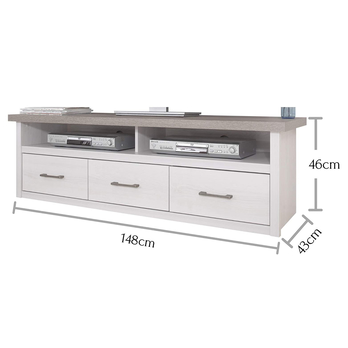 TV stolík PARVATI pínia biela/dub truffel 6