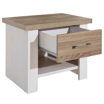 Nočný stolík PARVATI pínia biela/dub truffel 2