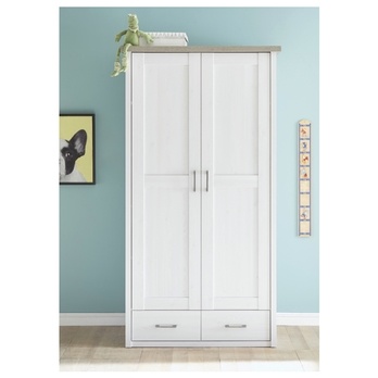 Šatníková skriňa PARVATI pínia biela/dub truffel, šírka 106 cm 1