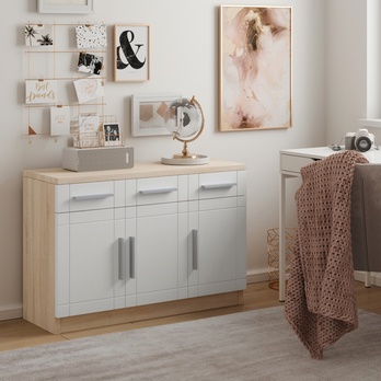 Komoda PARVIN dub sonoma/biela 1