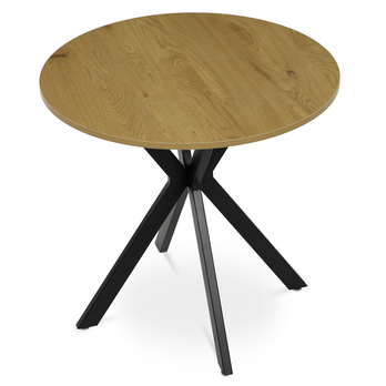 Jedálenský stôl PASSAU divoký dub/čierna, priemer 80 cm 3