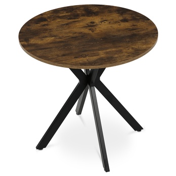 Jedálenský stôl PASSAU staré drevo/čierna, priemer 80 cm 2