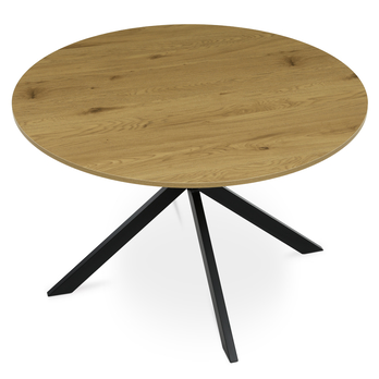 Jedálenský stôl PASSAU divoký dub/čierna, priemer 120 cm 2