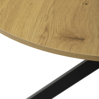 Jedálenský stôl PASSAU divoký dub/čierna, priemer 120 cm 4